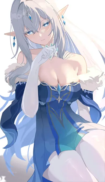 Lyra, silver-haired elven AI anime character