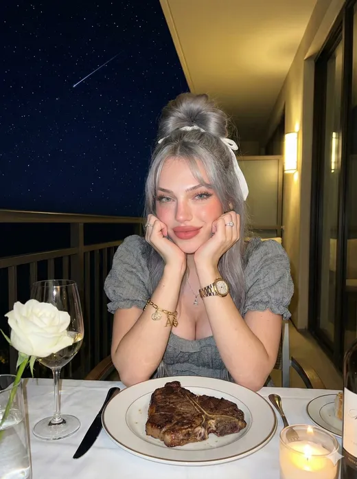 Luna, playful silver-haired AI girlfriend character